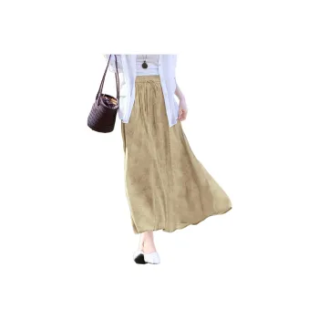 XWI Casual Long Skirts Women's Light Khaki
