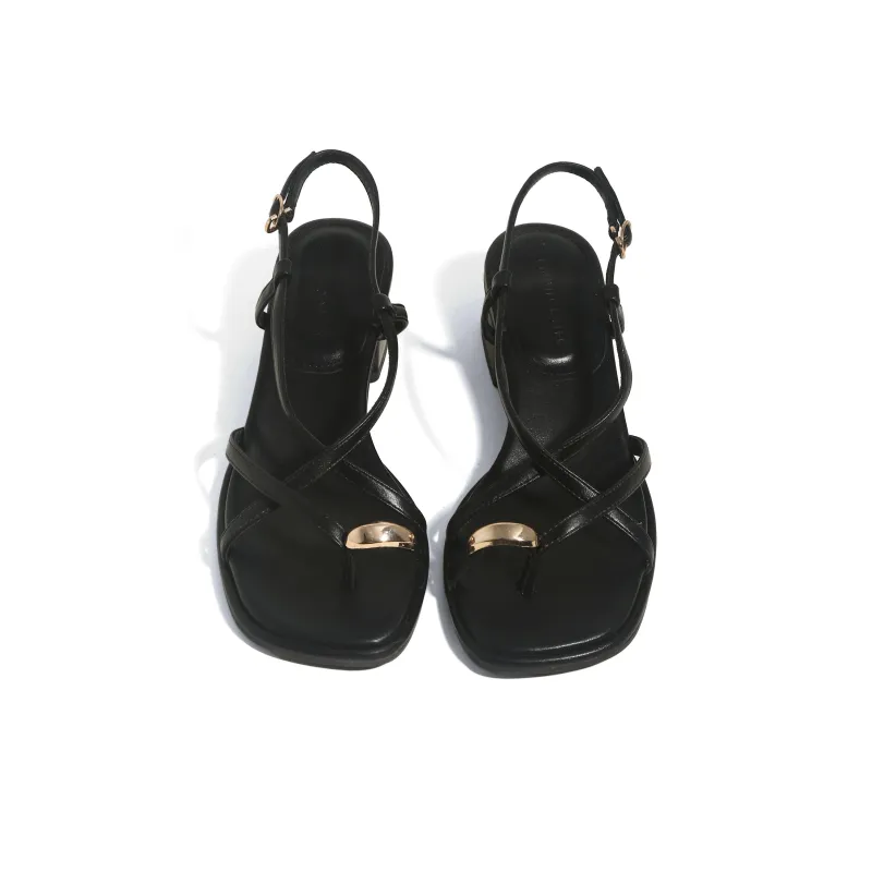 CHENTER KATER One Strap Sandals 4cm Women's Black-3