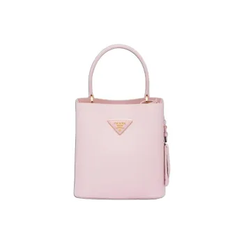 PRADA Saffiano Leather Handbag Trumpets Women's Light Pink