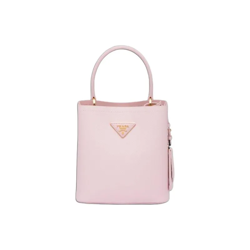 PRADA Saffiano Leather Handbag Trumpets Women's Light Pink-0