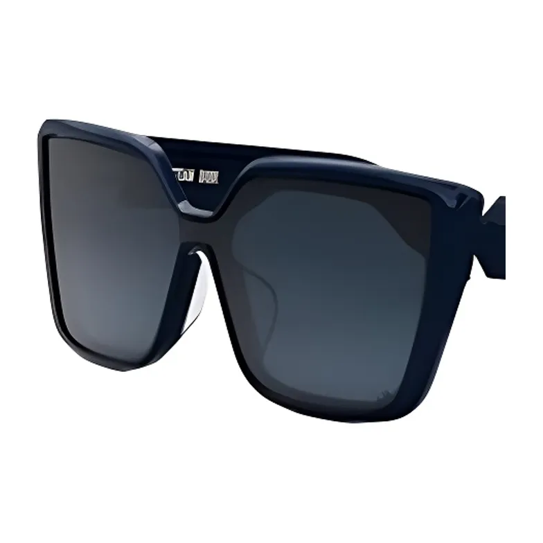 DIOR Plate Frame Irregular Shape Sunglasses Women's Dark Blue-2