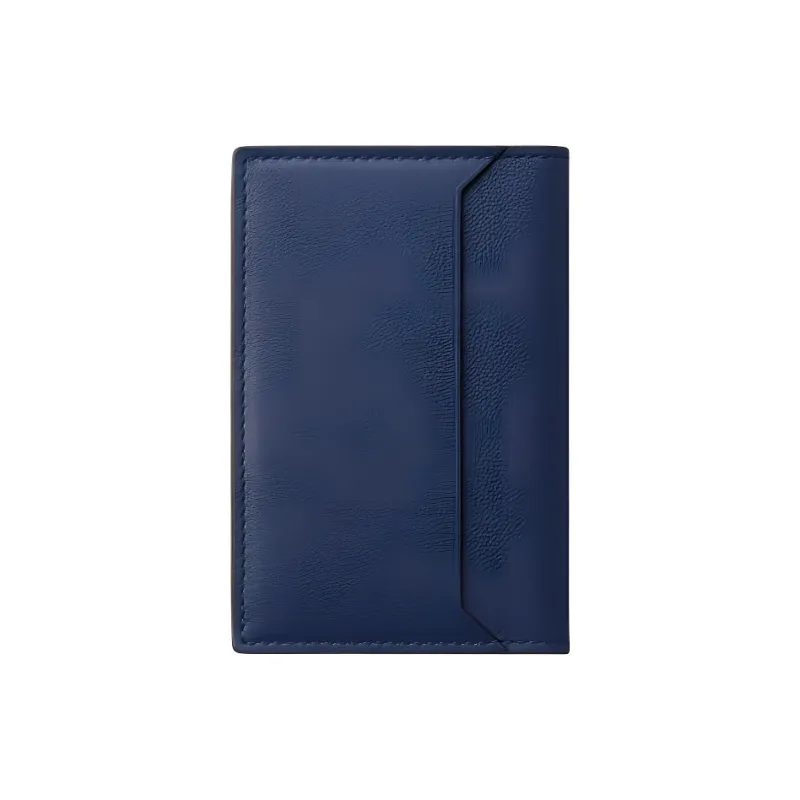 CARTIER Must De Cartier Calfskin Card Holder Unisex Blue-1