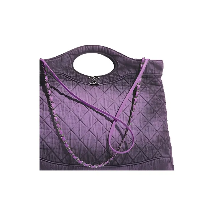 CHANEL Denim Tote Bag, Shopping Bag Tubas Women's Purple-4
