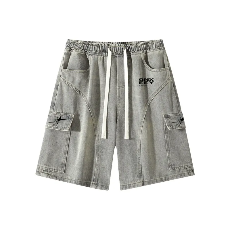 Qnxeey Denim Shorts Unisex-8