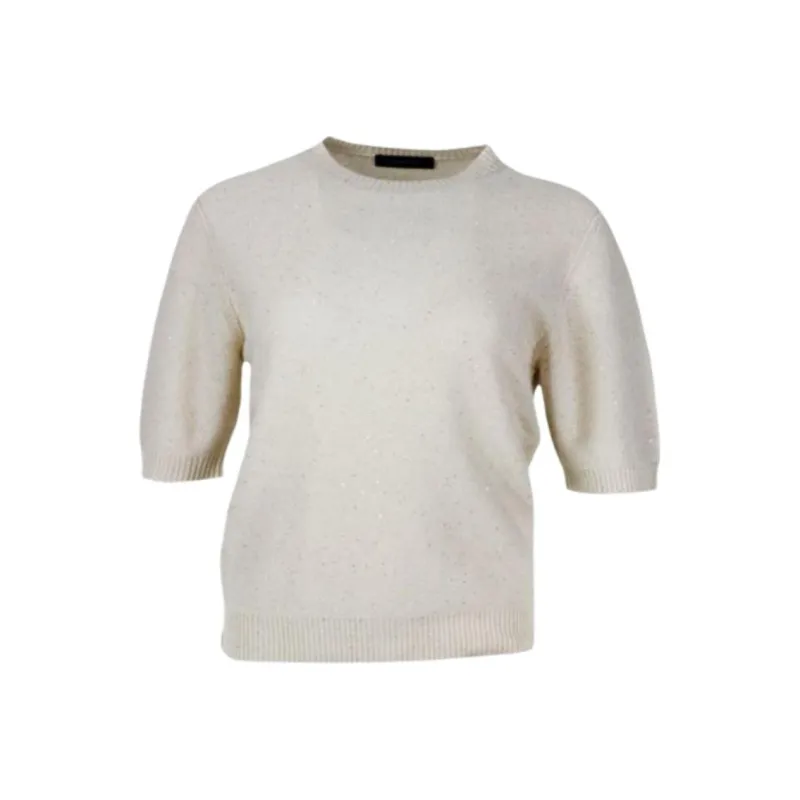 Fabiana Filippi Sequinned Short Sleeved Crewneck Jumper-4