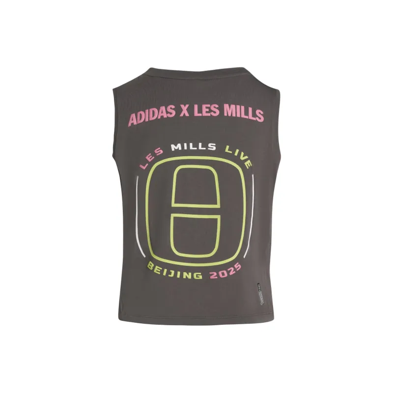 Adidas x LAIMEI,LIANMINGKUAN ClimacoolLES MILLS SS25 BEIJING TANK TOP Sport Vests Women's Charcoal Gray-1