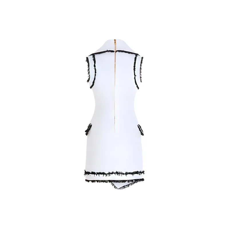 BALMAIN Sleeveless Dress Women's White-1