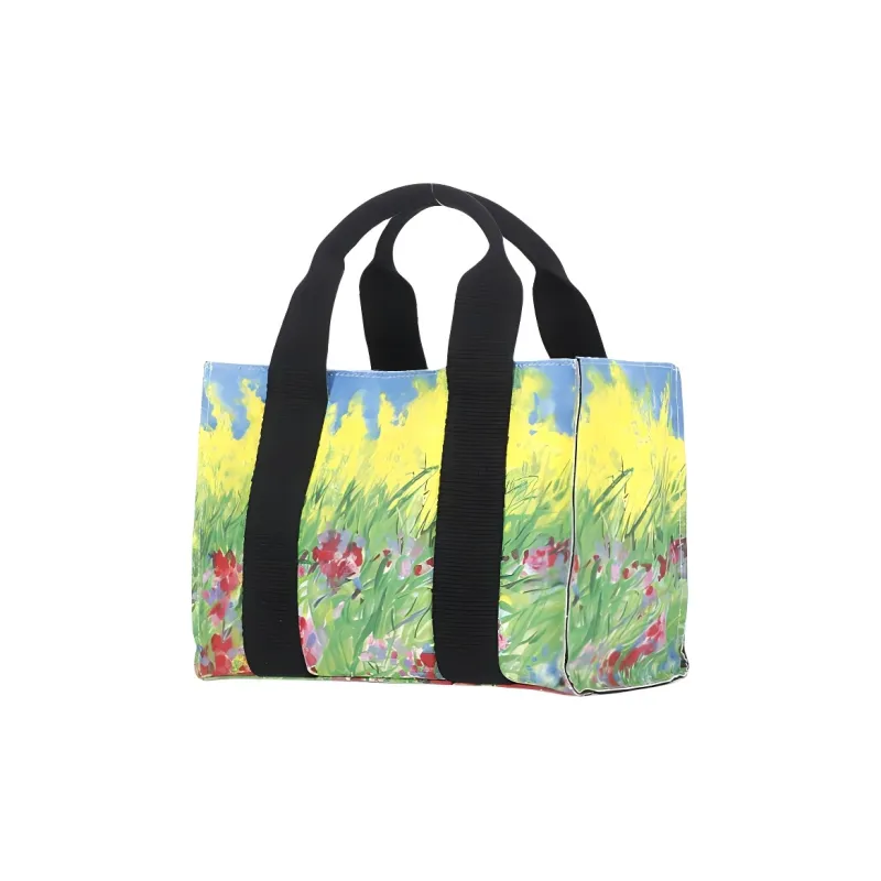 MSGM Cotton Tote Bag, Shopping Bag, Shoulder Bag, Crossbody Bag, Handbag Extra Mini Women's Yellow & Multicolor-2