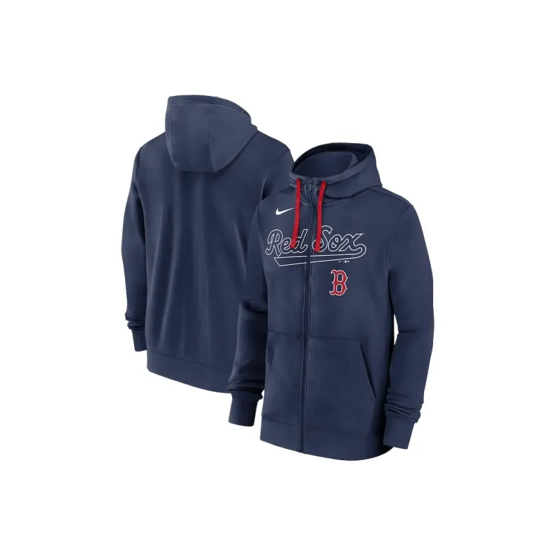 Nike Boston Red Sox Knockout Script Men's Nike Mlb Full Zip Hoodie-2