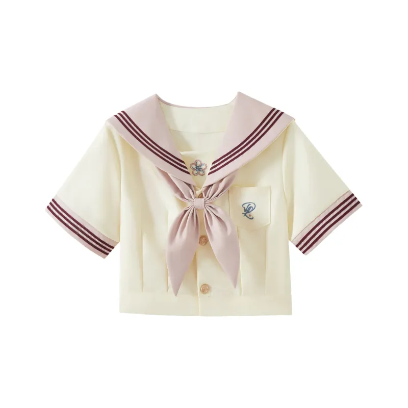 KAZAN Uniforms Women's Dusty Pink Short Sleeved Sailor Suit-4