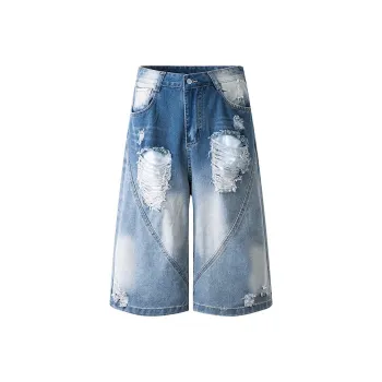 Ang2 Stu Denim Shorts Unisex Blue