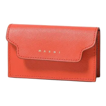 MARNI Cow Leather Wallet Women's Apricot Orange