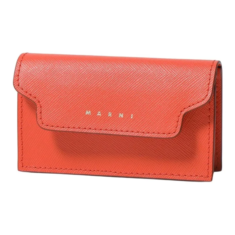 MARNI Cow Leather Wallet Women's Apricot Orange-0