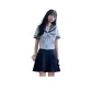Short-Sleeved Top+39A Skirt Clothing Sets (Includes Blue Polka Dot Bow)