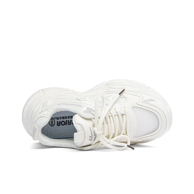 Warrior Anti Slip Wear Resistant Low Top Casual Running Shoes Women's Beige Gray-3