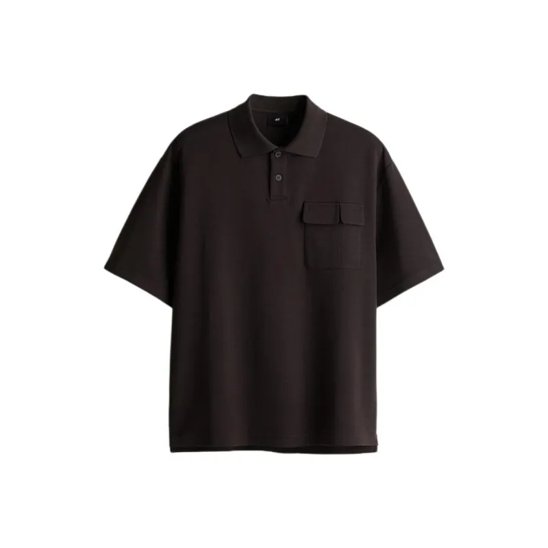 H&M Polo Shirts Men Brown-0