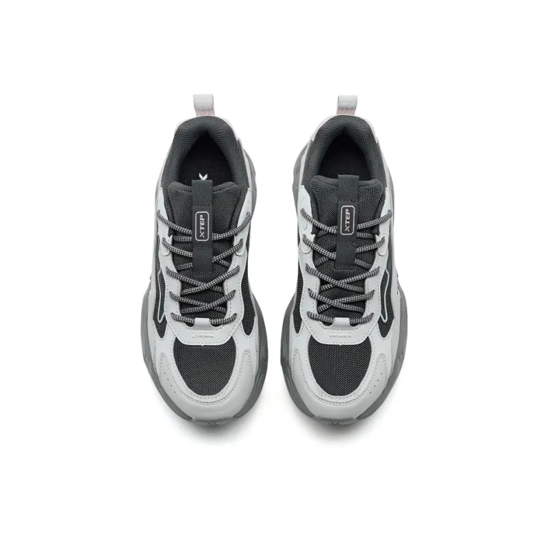 XTEP Nomadic Wear resistant And Lightweight Low Top Casual Shoes Women's Phantom Gray Coal Black-3