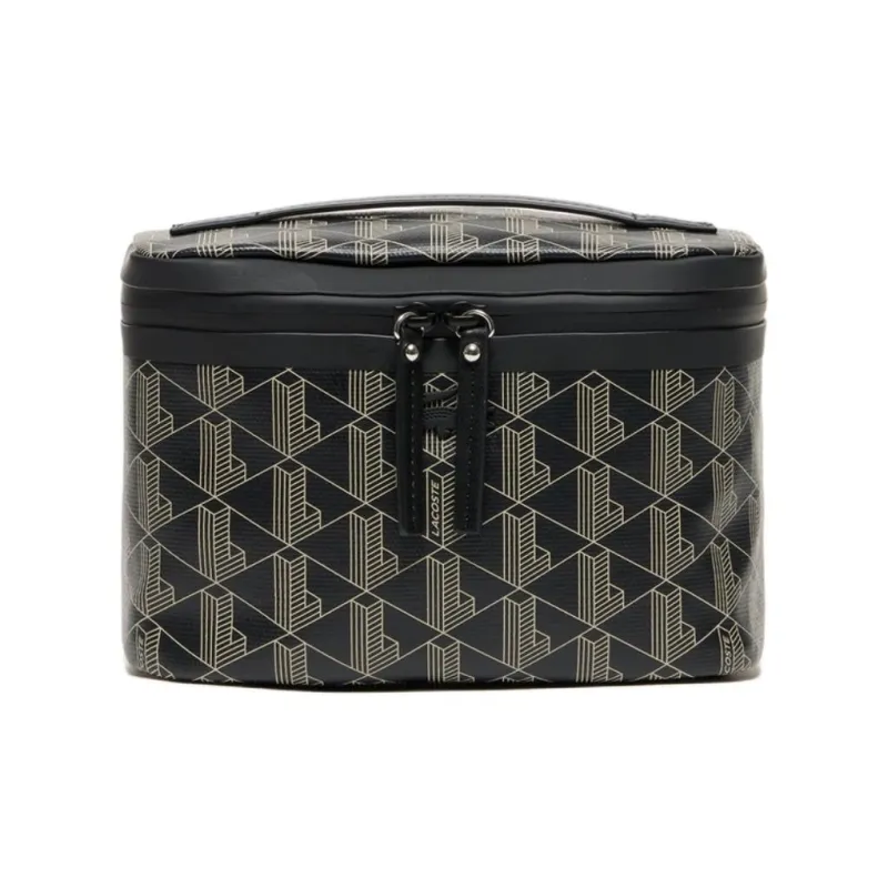 LACOSTE Cotton Makeup Bag Women's Black-0