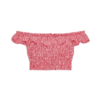 ZARA Crop Tops Women's White/Red