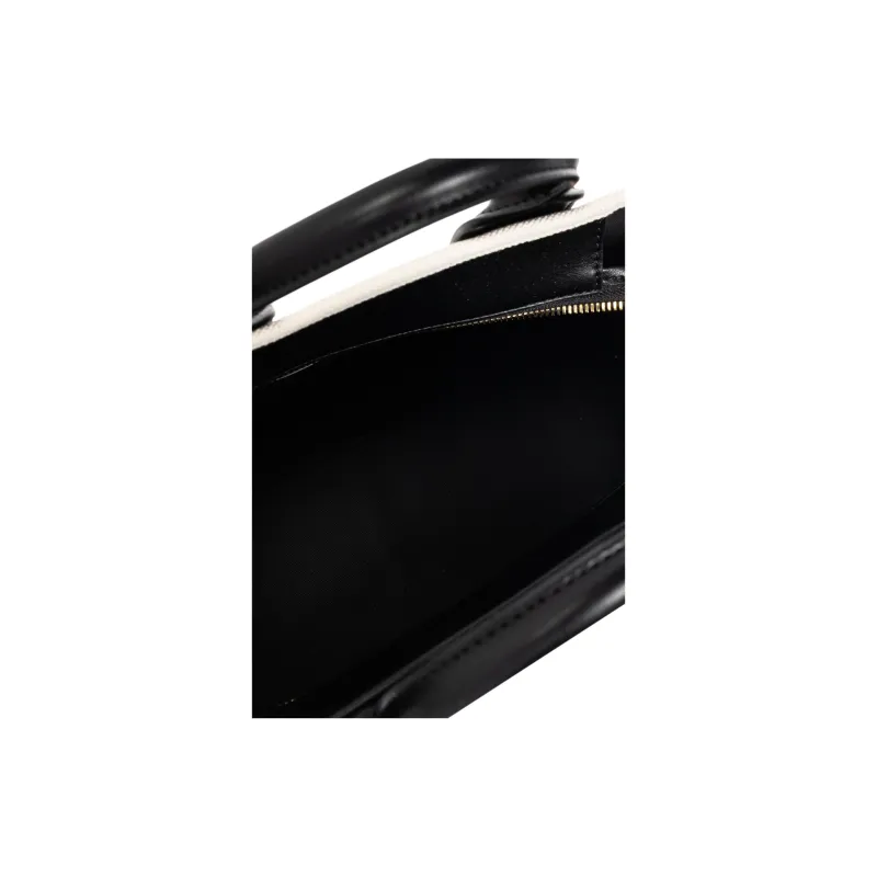 GANNI Leather Tote Bag, Shopping Bag, Handbag Unisex Black-3