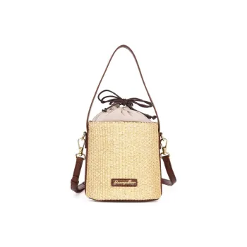 Dannybear Fabric Vacation Water Buckets Crossbody Handbag Women's Beige