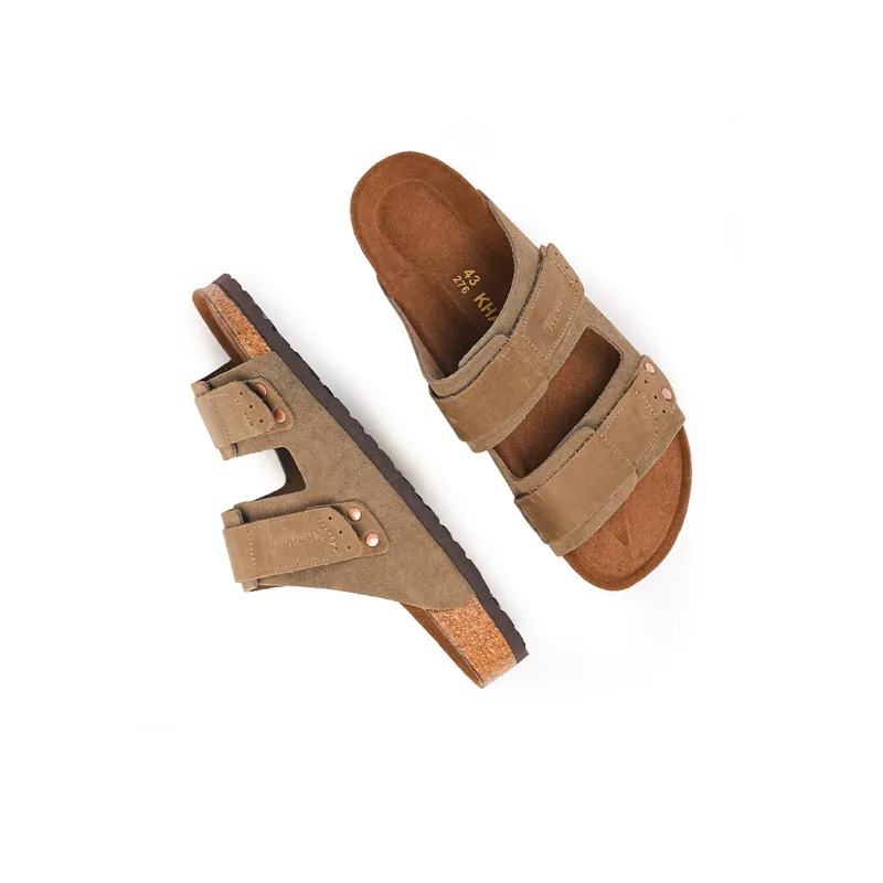 Khadgar Slide Slippers Men Khaki/Taupe/Dark Brown-3