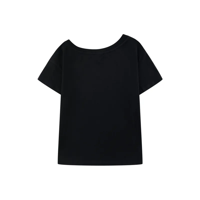 WORKSOUT Fabric Asymmetrical Shoulder Summer T Shirt Women's-7