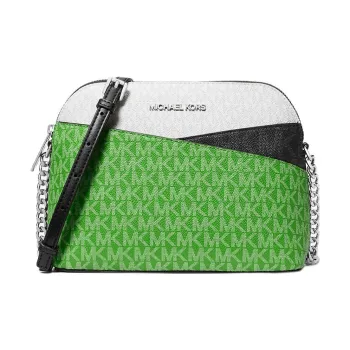 MICHAEL KORS Jet Set Travel Coated Canvas Crossbody Bag, Shoulder Bag Women's Green & White
