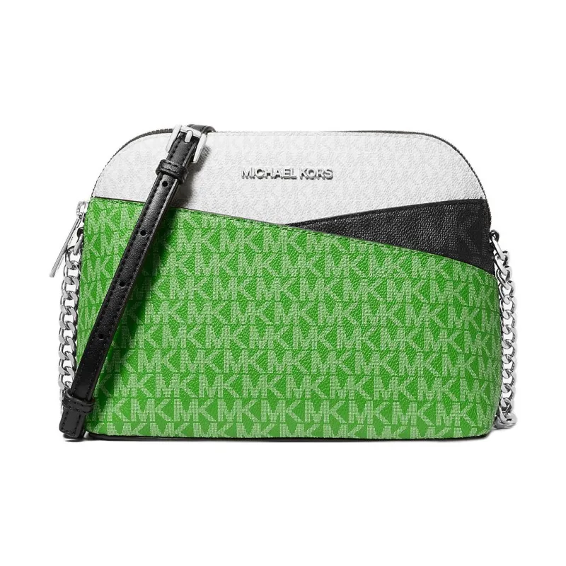 MICHAEL KORS Jet Set Travel Coated Canvas Crossbody Bag, Shoulder Bag Women's Green & White-0
