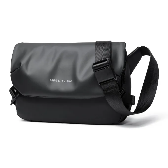 MOYYI PVC Messenger Bag, Shoulder Bag, Crossbody Bag Tubas Unisex Black-17