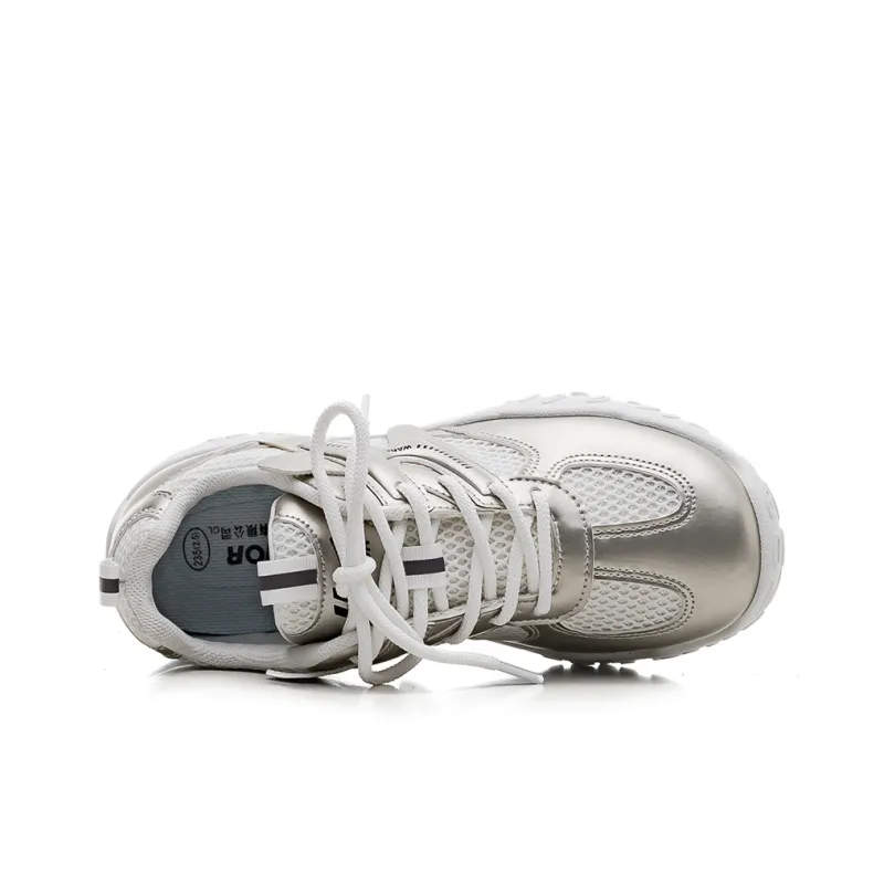Warrior Slip Resistant And Breathable Low Top Casual Shoes Women's Champagne Gold Beige-2