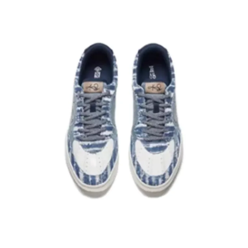 Anta Owen Hélà TRIBE Anti Slip Wear Resistant Low Top Skateboard Shoes Men's Blue Gray-3