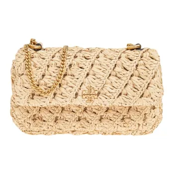 TORY BURCH Kira Raffia Crossbody Bag, Shoulder Bag Mini Women's Natural
