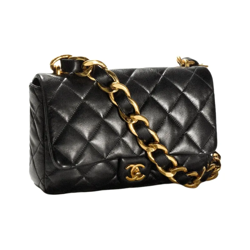 CHANEL Lambskin Mouth Cover Bag, Crossbody Bags, Shoulder Bags Tubas Women's Black-1