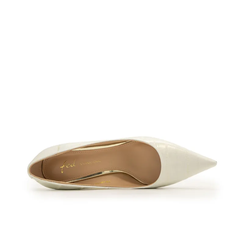 FED Slim Heel High Heels Women's Beige-4