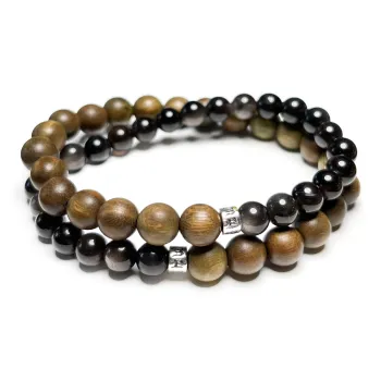CUIJING Natural Obsidian Bracelets Unisex