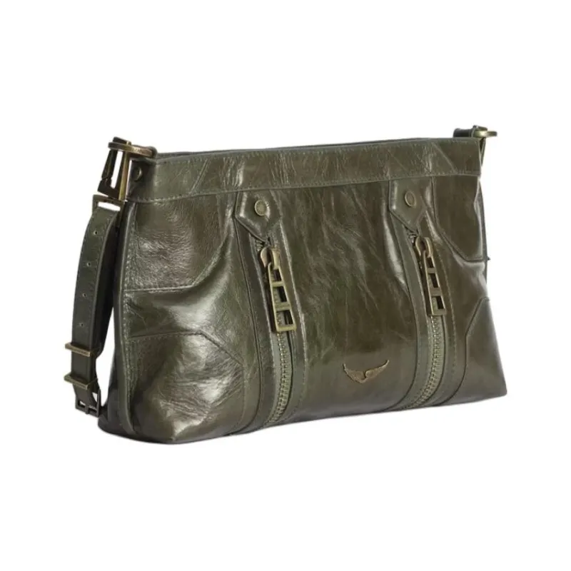 Zadig & Voltaire Cow Leather Shoulder Bag Women's Green-1