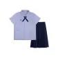 Shirt+Navy Blue Crisscross Bow Tie+Navy Blue Midi Dress