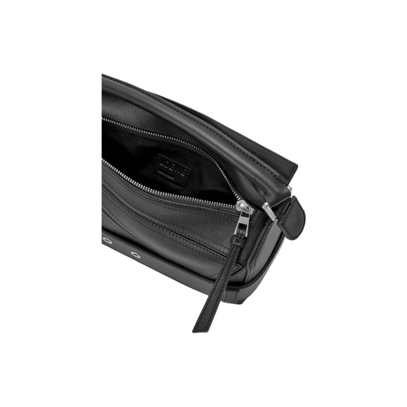 LOEWE Puzzle Bright Calfskin Shoulder Bag, Crossbody Bag, Handbag Trumpets Women's Black-7