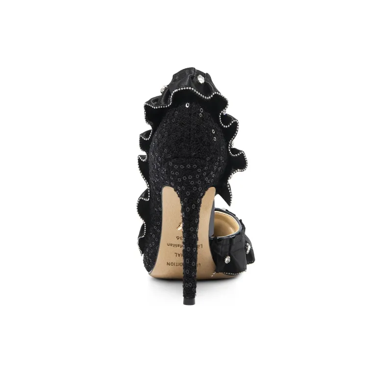 Lily Wei Dark Star Slim Heel High Heels Women's Black-3