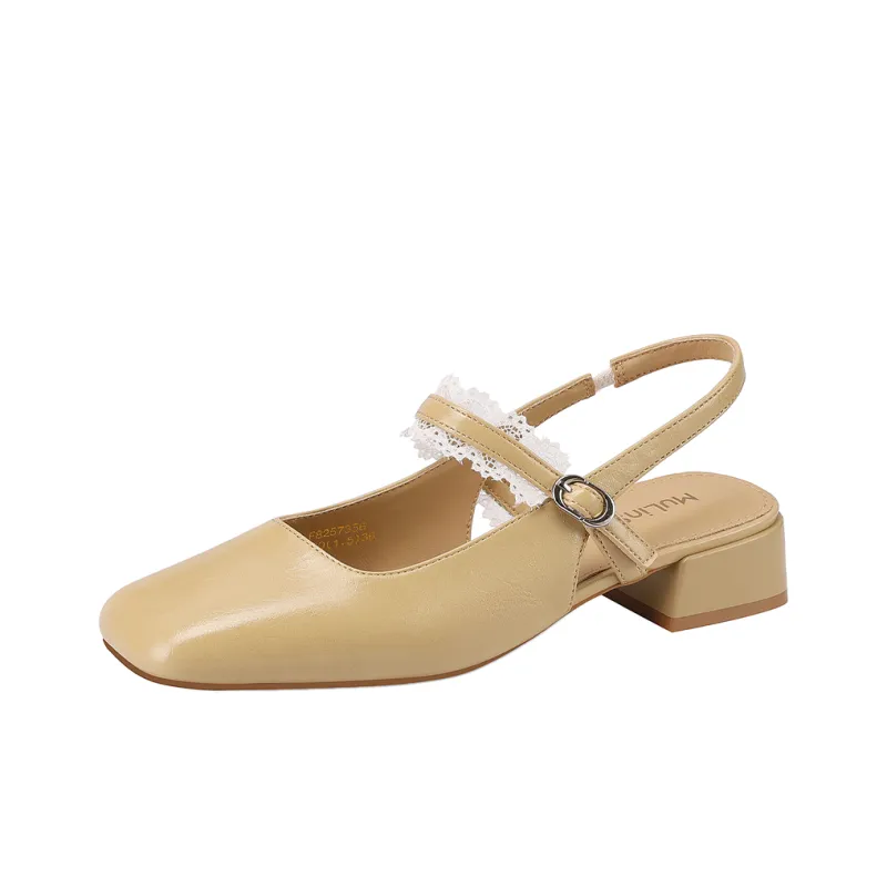 Mulinsen Chunky Heel High Heels Approx. 3CM Women's-0