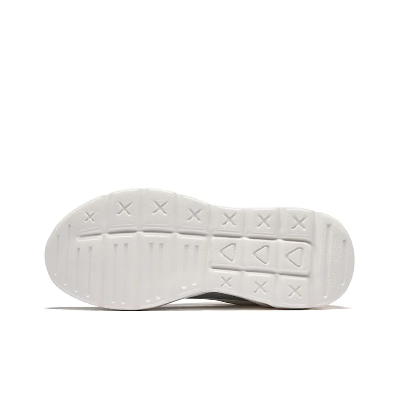 Erke Qi Yu Abrasion Resistant Slip Resistant Low Top Casual Shoes Women's Microcrystal White Light Gray-4