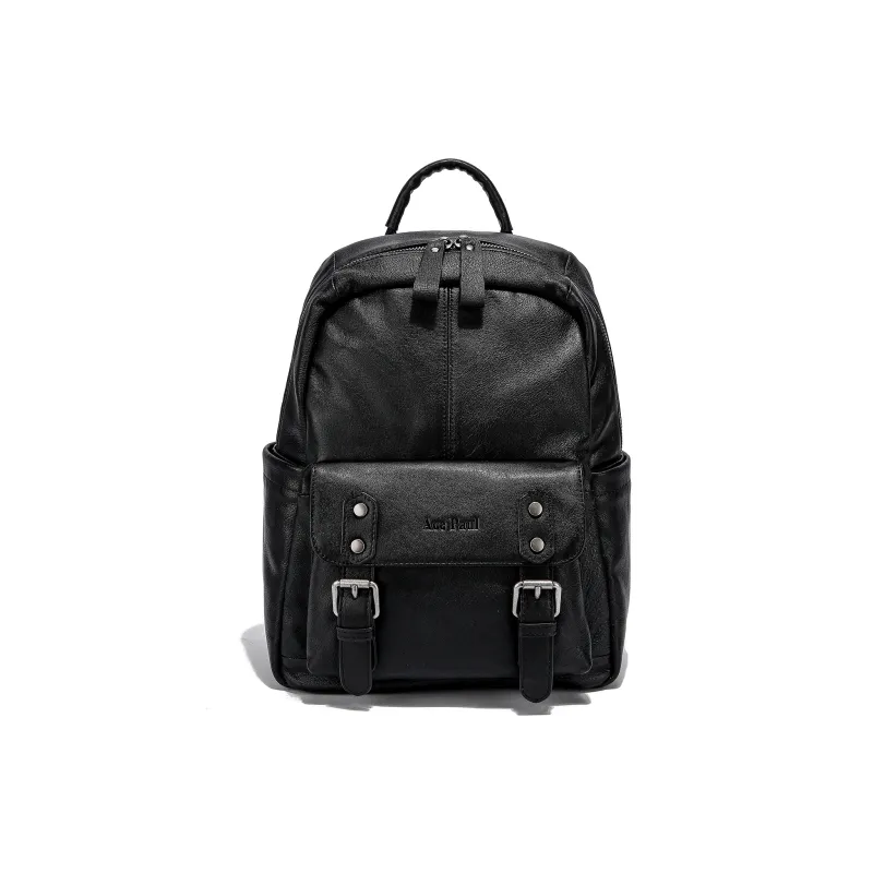 Ace Paul Cow Leather Backpack Unisex Black-0