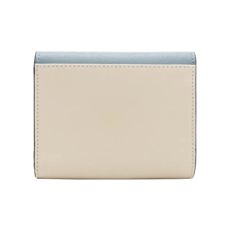 MARNI Saffiano Calfskin Wallet Women's Blue & Beige & Brown-4