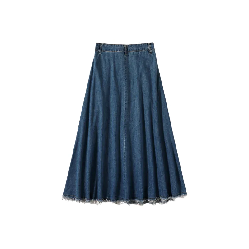 Wen Shan Denim Long Skirt Women's-1