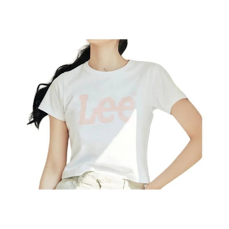 Lee T Shirts Women's Pink White-2
