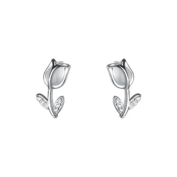 CENTURY&KINDLE S925 Silver Stud Earrings Women's-0