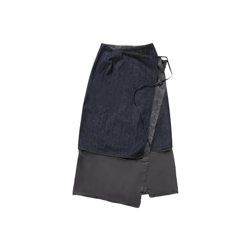 DRIES VAN NOTEN Casual Long Skirt Women's Indigo Gray-0