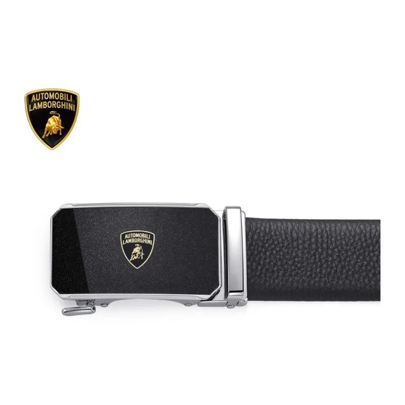 Automobili Lamborghini Cow Leather Belts Men's 3.5cm-4