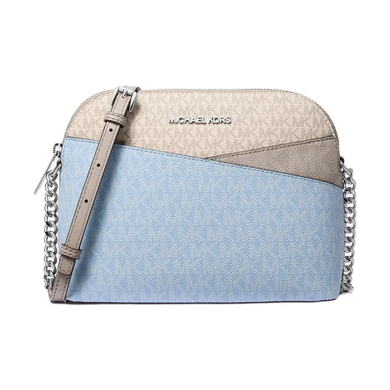 MICHAEL KORS Jet Set Travel Coated Canvas Crossbody Bag, Shoulder Bag Women's Blue & Khaki-0